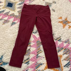 Maroon Pixie ankle pants, size 6
